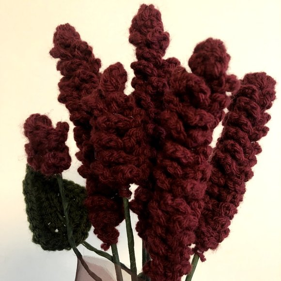 Crochet Flowers Bouquet - Burgundy - Picture 2 of 4